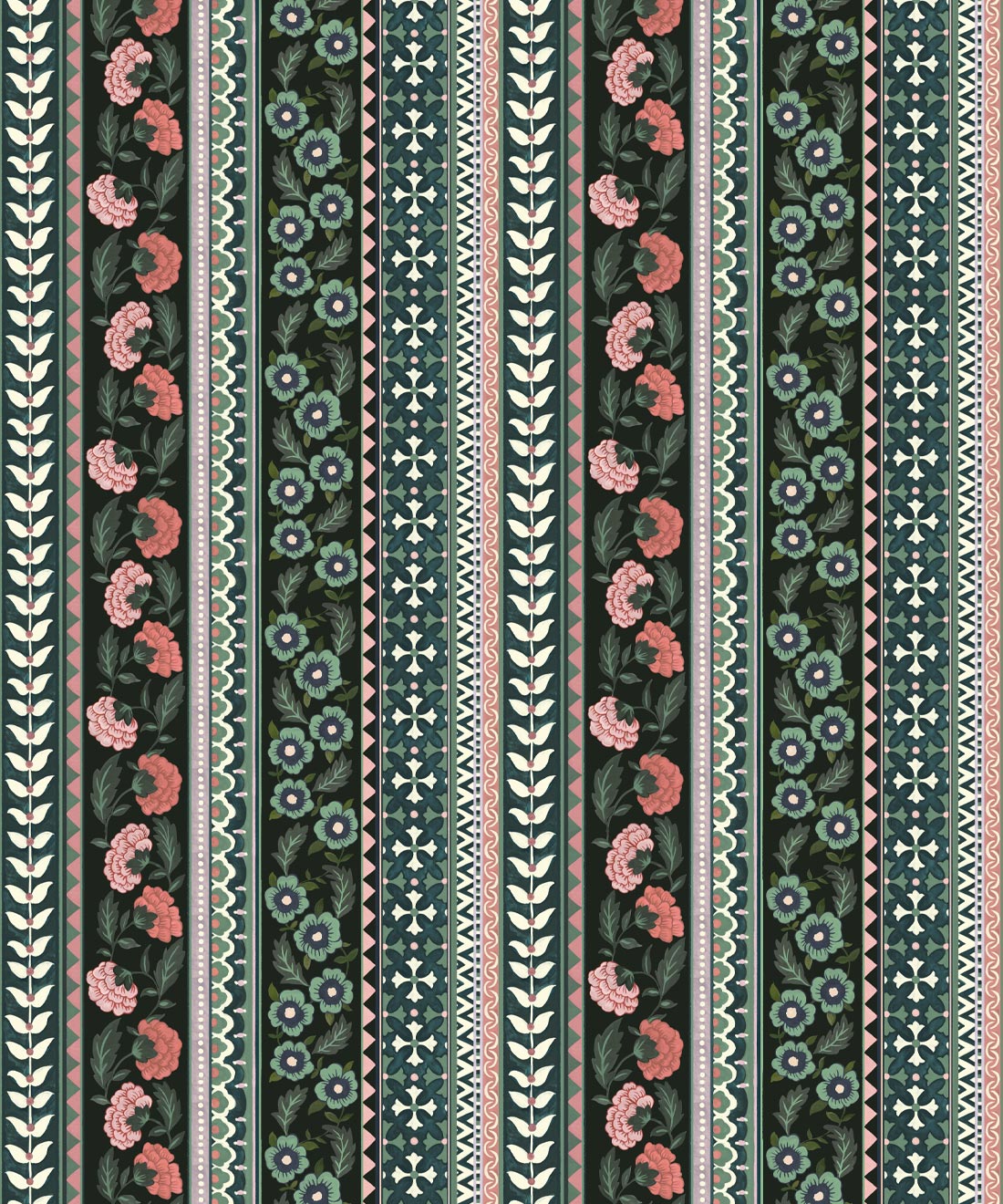 Ribbon Wallpaper • Milton & King Studio • Jewel • Swatch