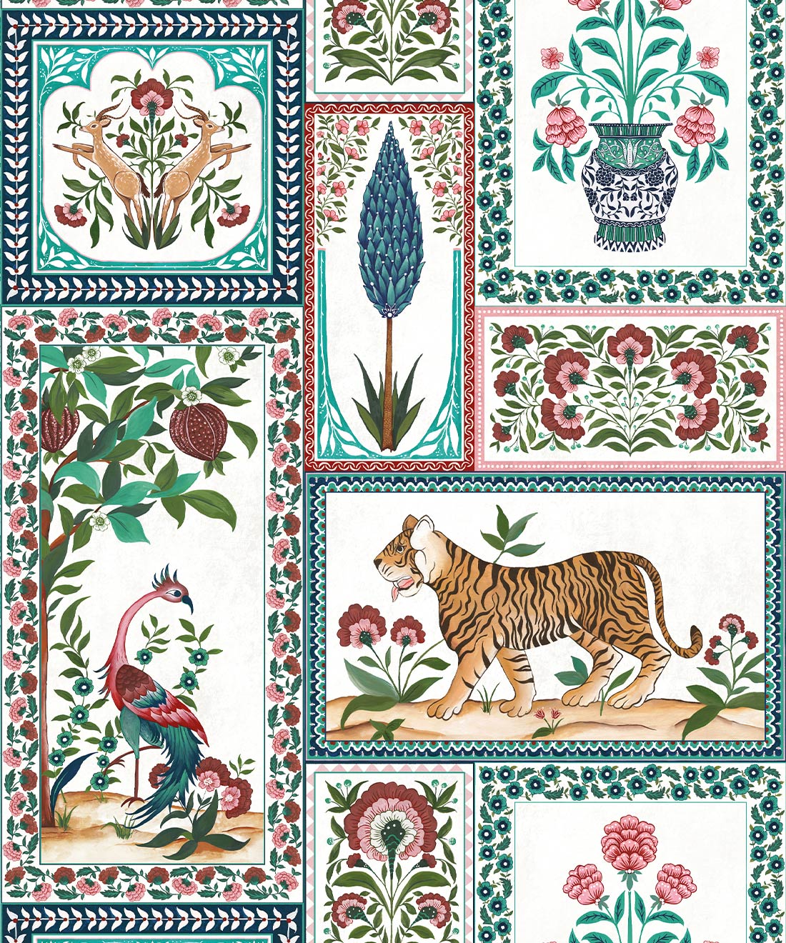 Courtyard Wallpaper • Milton & King Studio • Ruby • Swatch