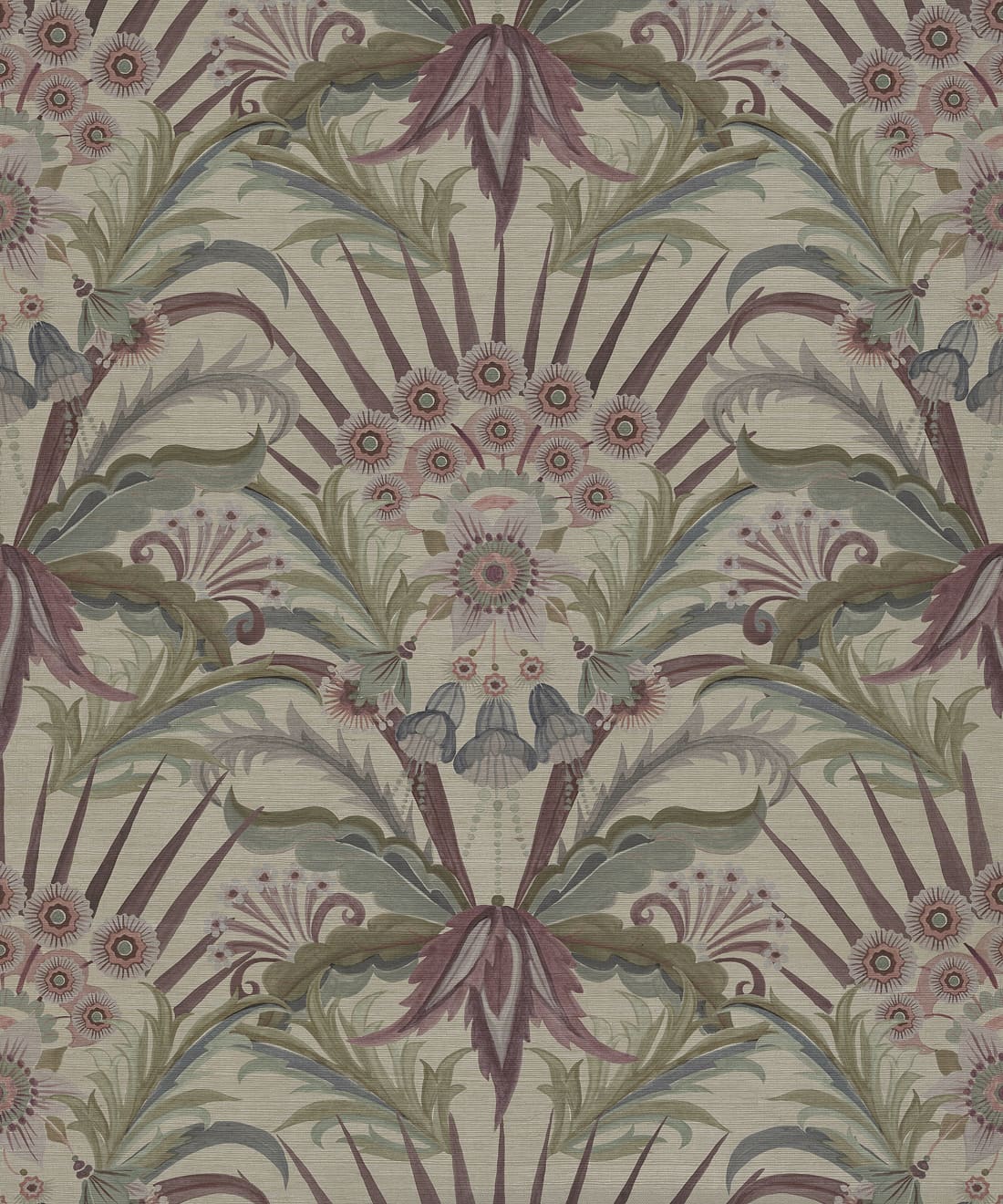 Morning Flowers Grasscloth Wallpaper • House of Heras • Lavender • Swatch